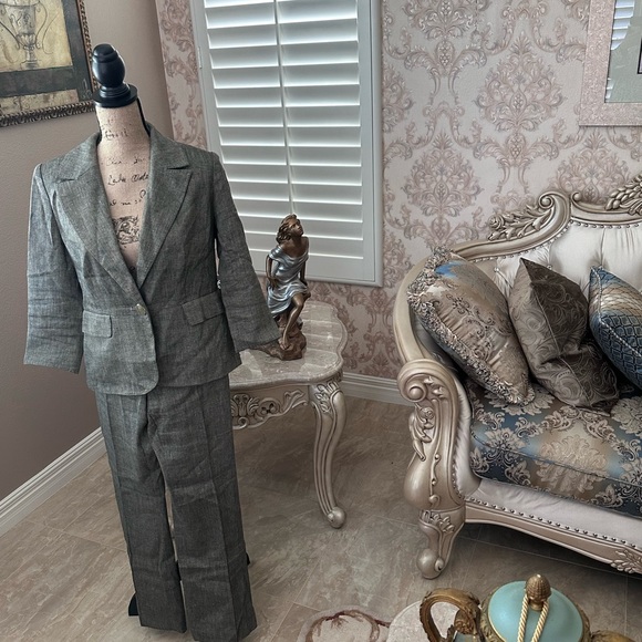 Grace gray pantsuit pant size 4 coat size 6 - Picture 7 of 9